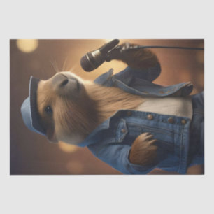 "Capybara Cowboy: Serenading the Wild West" Tissue Paper