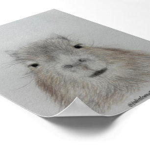 Capybara   Cute Pencil Drawing Art Print