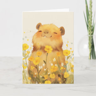 Capybara Cute Smile Card