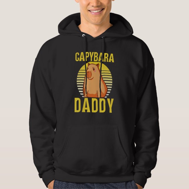 Capybara Daddy  Rodent Capybaras Animal Dad Father Hoodie (Front)