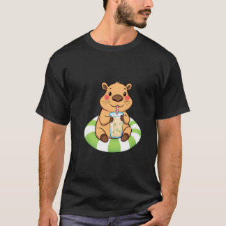 capybara drinking green tea in the pool T-Shirt