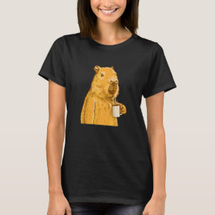 Capybara drinks Coffee the Men Women Morning Perso T-Shirt