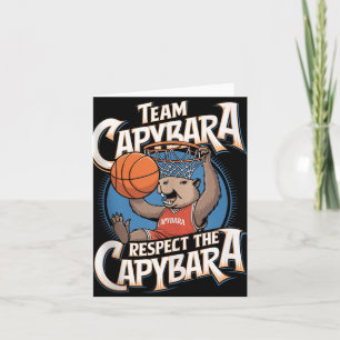 Capybara Dunking Basketball Retro Vintage Style Ta Card