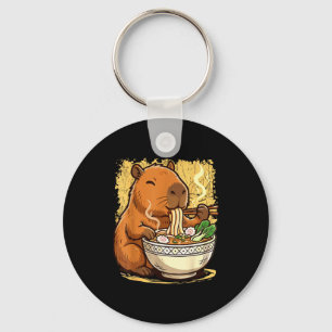 Capybara Eating Ramen Noodles  Key Ring