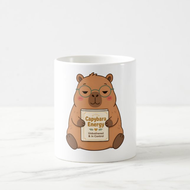Capybara Energy Unbothered Glasses Mug (Center)