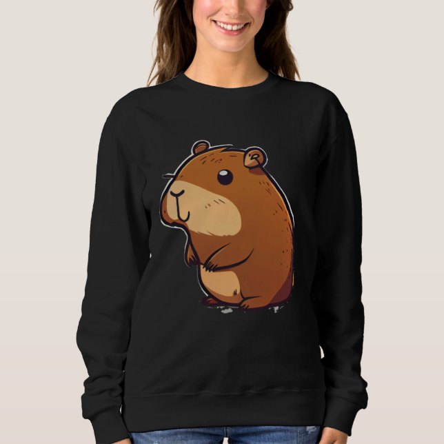 Capybara Fan Club and Cute Capybara Kids Sweatshirt (Front)