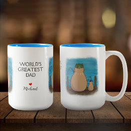 Capybara Father and Son Personalised Two-Tone Coffee Mug