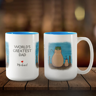 Capybara Father and Son Personalised Two-Tone Coffee Mug