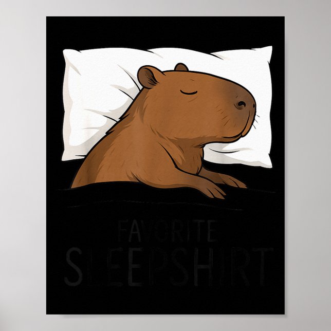 Capybara Favorite Sleepshirt Sleeng Pajamas Boys G Poster (Front)