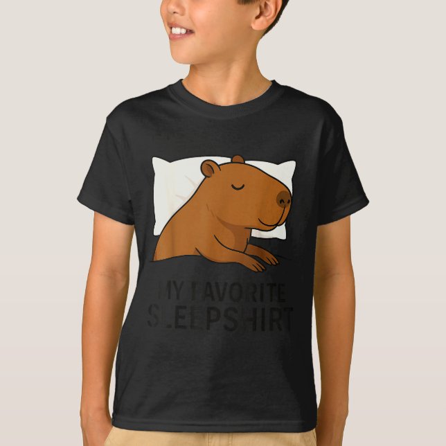 Capybara Favorite Sleepshirt Sleeng Pajamas Boys G T-Shirt (Front)