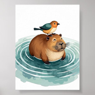 Capybara Ferry Poster
