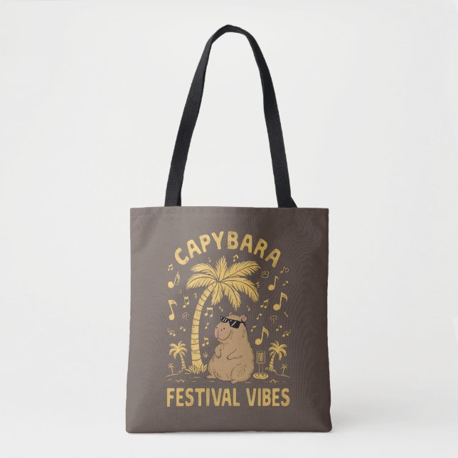 Capybara Festival Vibes Tote Bag (Front)