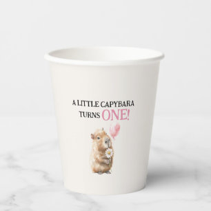 Capybara First Birthday  Paper Cups