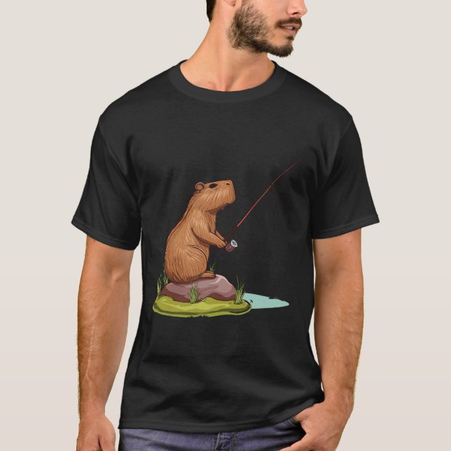 Capybara Fishing  T-Shirt (Front)