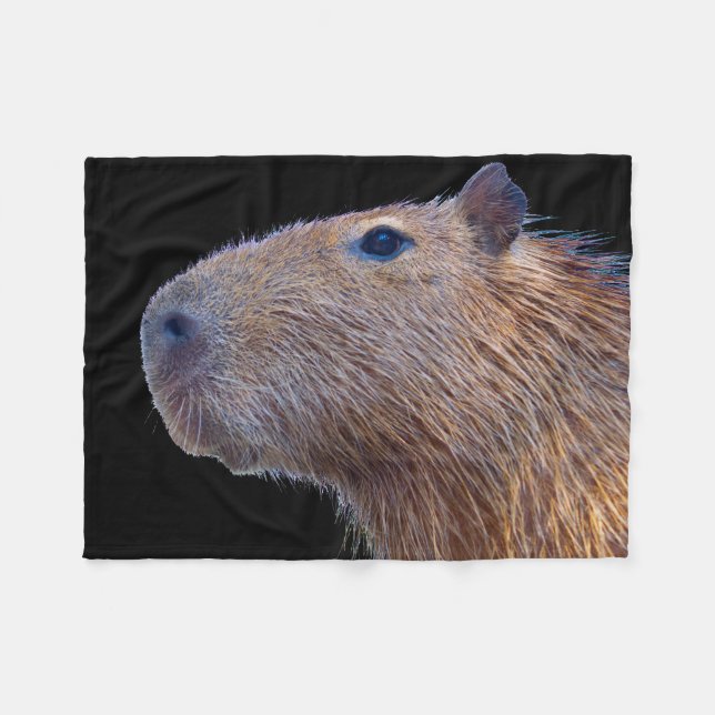Capybara Fleece Blanket (Front (Horizontal))