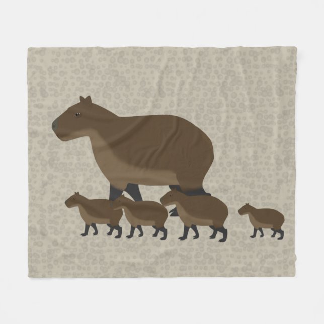 Capybara Fleece Blanket (Front (Horizontal))