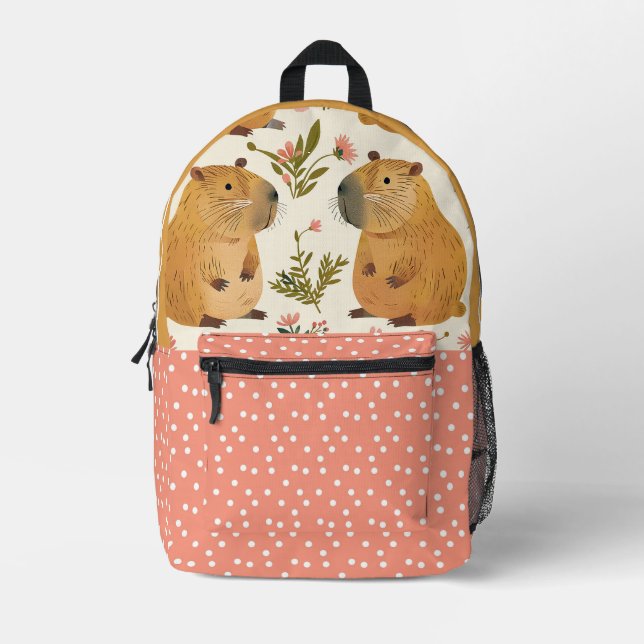 Capybara Floral Backpack (Front)