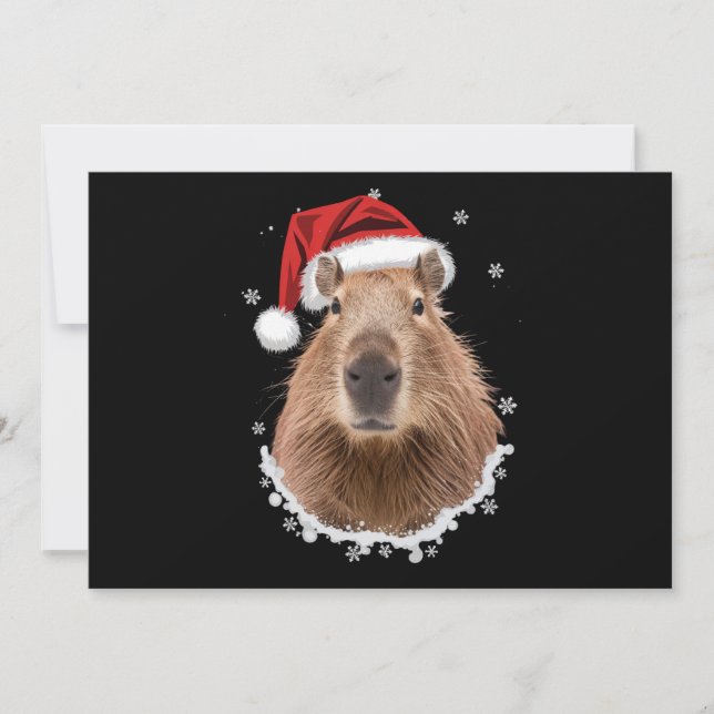 Capybara Funny Christmas  Holiday Card (Front)