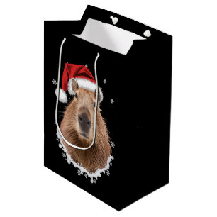 Capybara Funny Christmas  Medium Gift Bag