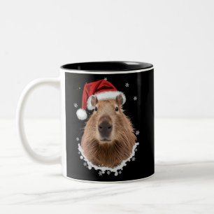 Capybara Funny Christmas  Two-Tone Coffee Mug