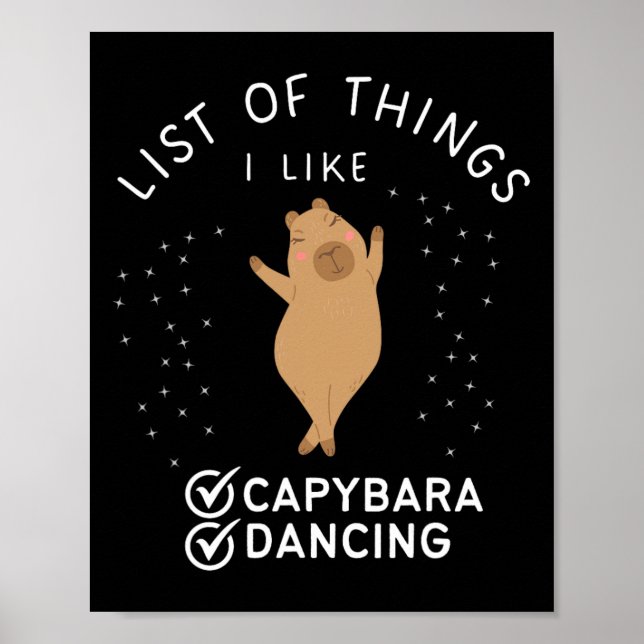 Capybara Funny Dance Lover Capybara Graphic Dancin Poster (Front)
