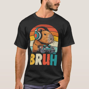 Capybara Funny Video Games Capybara Bruh Retro Cap T-Shirt