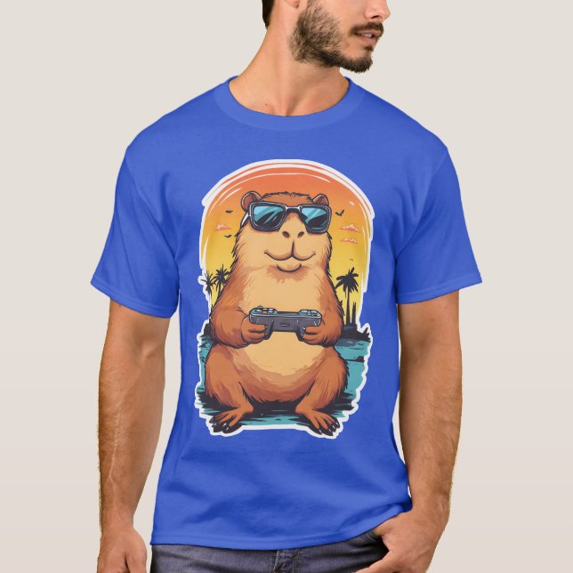 Capybara Funny Video Games Capybara family T-Shirt (Front)