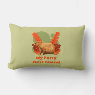 Capybara Furry Best Friend Tropical Animal Lumbar Cushion