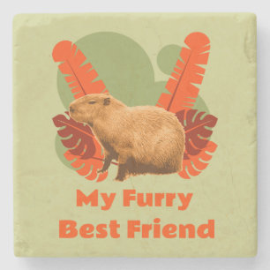 Capybara Furry Best Friend Tropical Animal Stone Coaster