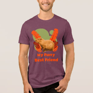 Capybara Furry Best Friend Tropical Animal Tri-Blend Shirt