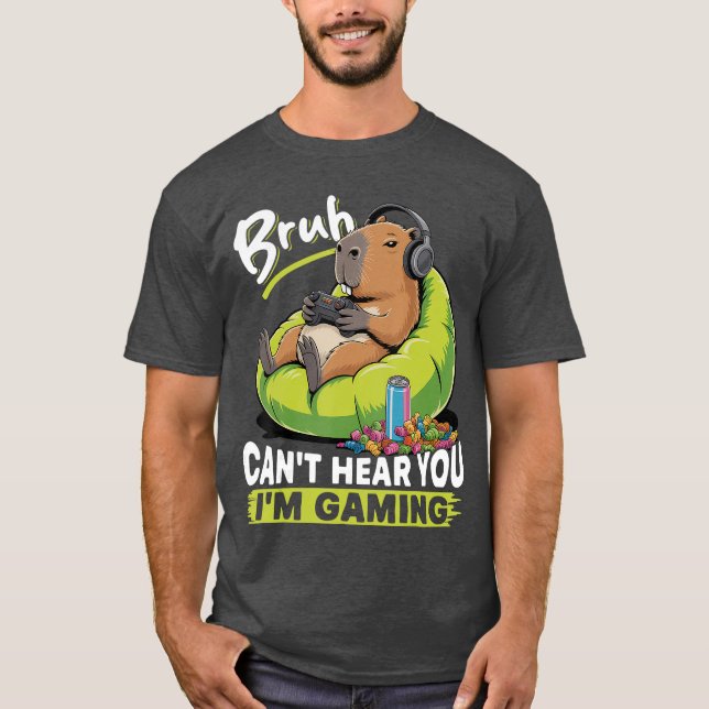 Capybara Gamer Gaming funny T-Shirt (Front)