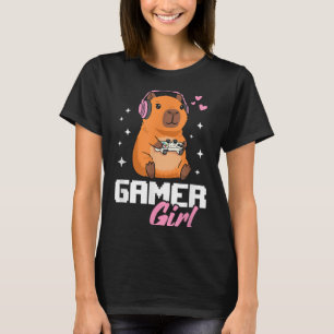 Capybara Gamer Girl Gaming T-Shirt