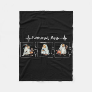 Capybara Ghost Stethoscope Registered Nurse Spooky Fleece Blanket