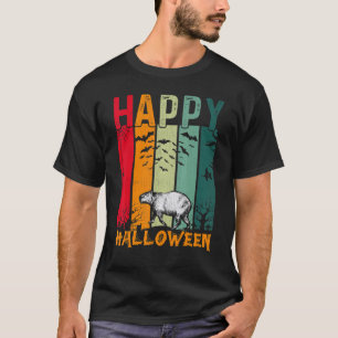 Capybara Girls Boys Retro Style Halloween Dinner T-Shirt