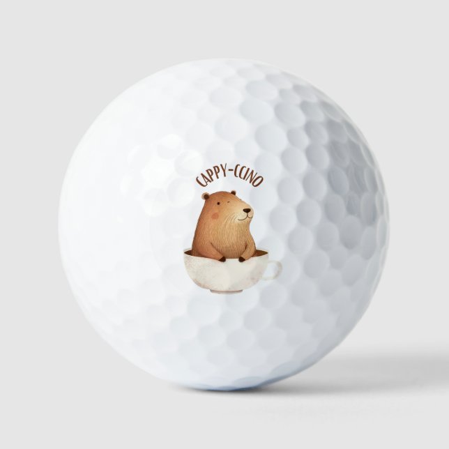 Capybara Golf Ball, Cute,Unique, Capyccino, Coffee Golf Balls (Front)