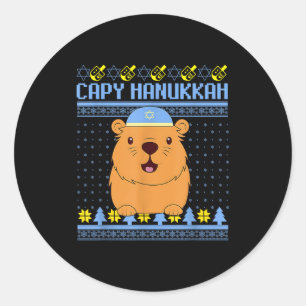 Capybara Hanukkah Capy Hanukkah Chanukah Jewish Ki Classic Round Sticker