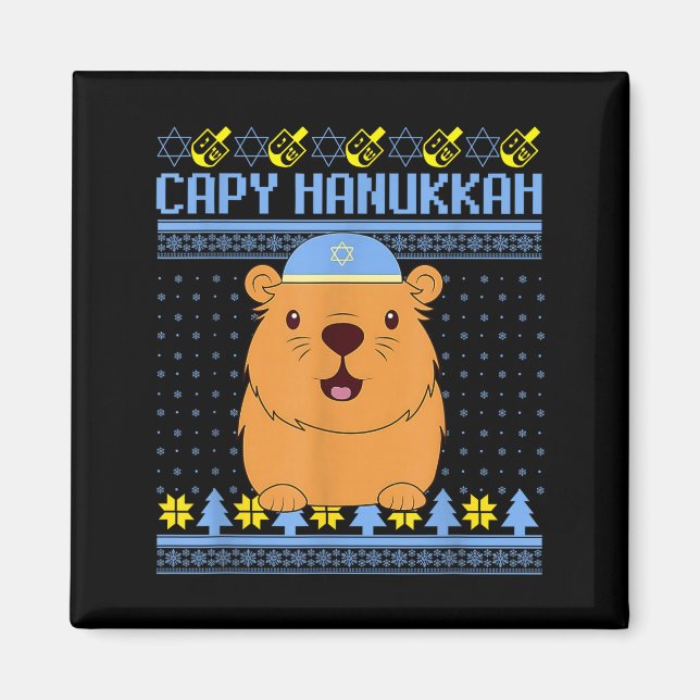 Capybara Hanukkah Capy Hanukkah Chanukah Jewish Ki Magnet (Front)