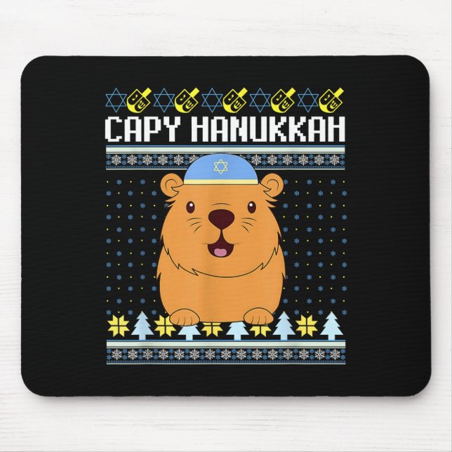 Capybara Hanukkah Capy Hanukkah Chanukah Jewish Ki Mouse Pad (Front)