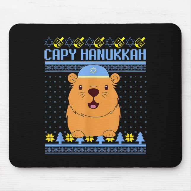 Capybara Hanukkah Capy Hanukkah Chanukah Jewish Ki Mouse Pad (Front)