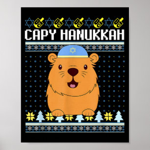 Capybara Hanukkah Capy Hanukkah Chanukah Jewish Ki Poster
