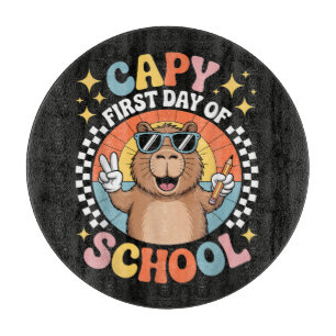 Capybara Happy First Day Of Back To School Cutting Board