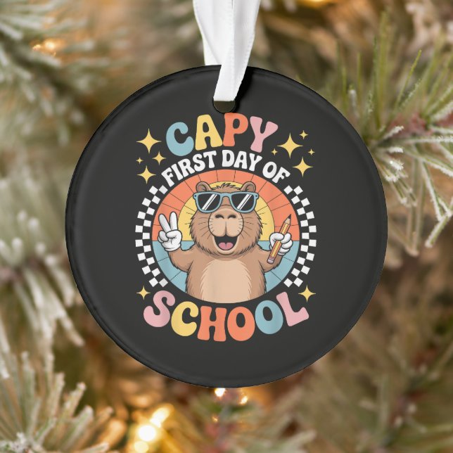 Capybara Happy First Day Of Back To School Ornament (Tree)