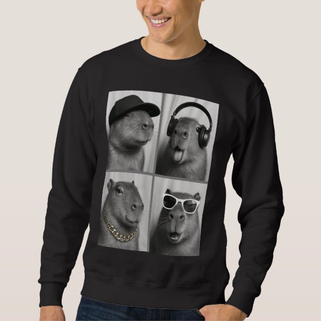 Capybara Headphones Sunglasses Sweatshirt (Front)