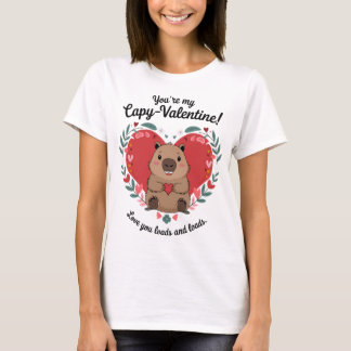 Capybara Heart Valentines Day  T-Shirt