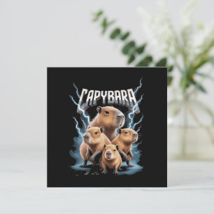 Capybara Heavy Metal Christmas Funny Holiday Gifts Card