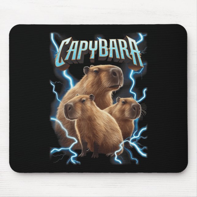 Capybara Heavy Metal Christmas Shirt _ Funny Holid Mouse Pad (Front)