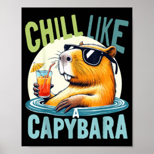 Capybara Holidays - Funny Quote Gift Zen Fashion D Poster