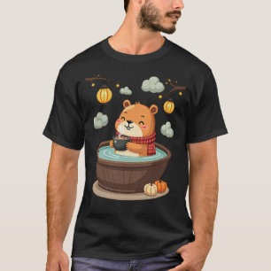 Capybara Hot Cocoa Relaxation Kawaii Cosy Vibes Wi T-Shirt