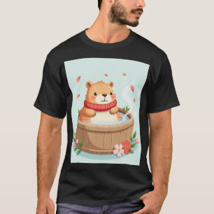 Capybara Hot Tub Relaxation Kawaii Sticker Cozy Vi T-Shirt