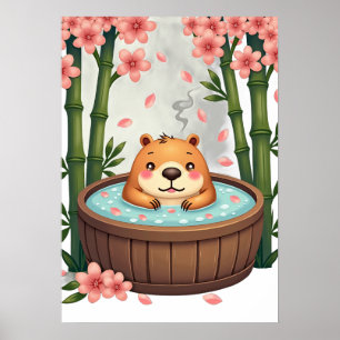 Capybara Hot Tub Relaxation Spa Day Chill Capybara Poster
